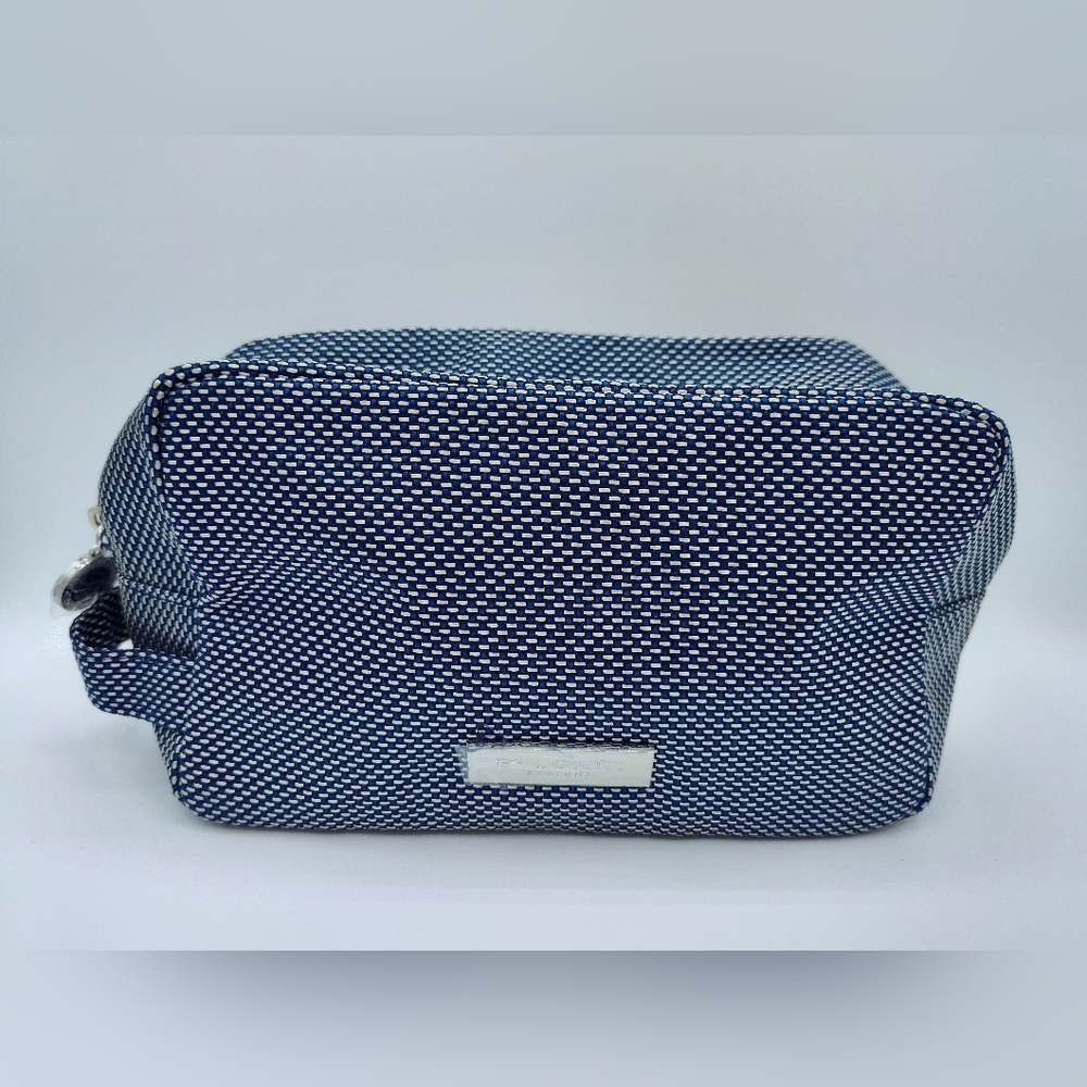 BVLGARI Parfums Men’s Navy Woven Dopp Kit Toiletry Grooming Pouch GWP New